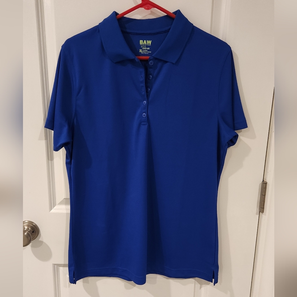 BAW Women's Golf Cool-Tek Polo Royal Blue XL NWOT